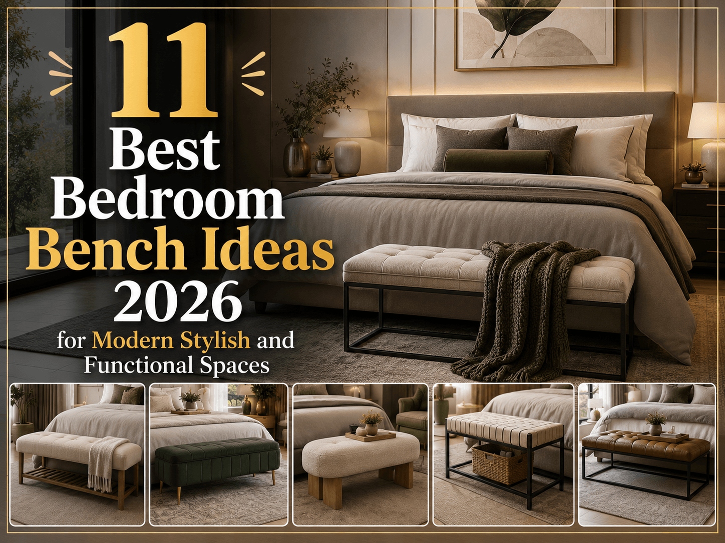 11 Best Bedroom Bench Ideas 2026 for Modern Stylish and Functional Spaces