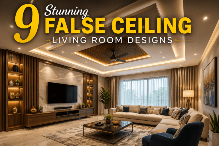 9 Stunning False Ceiling Living Room Designs
