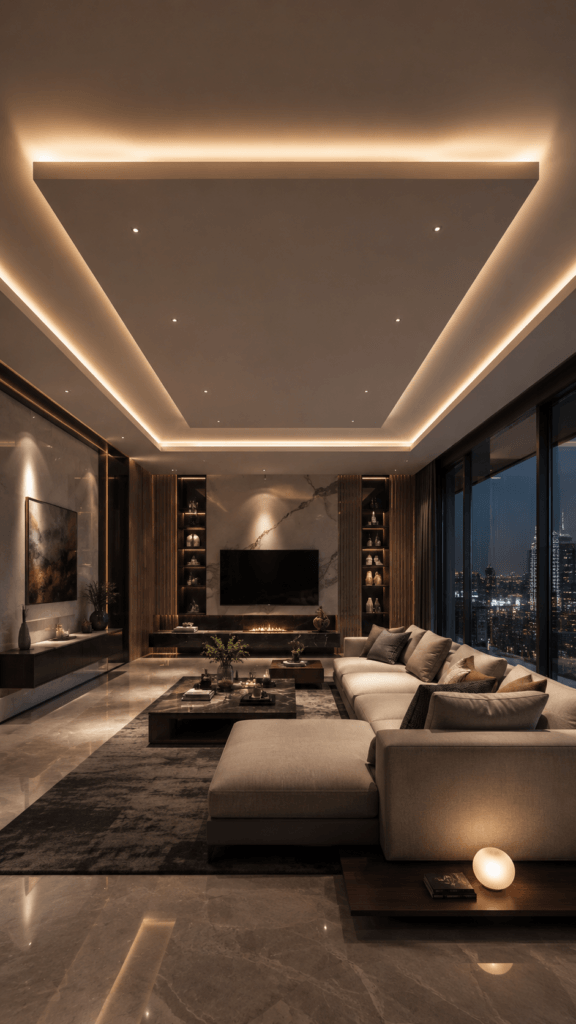 9 Stunning False Ceiling Living Room Designs